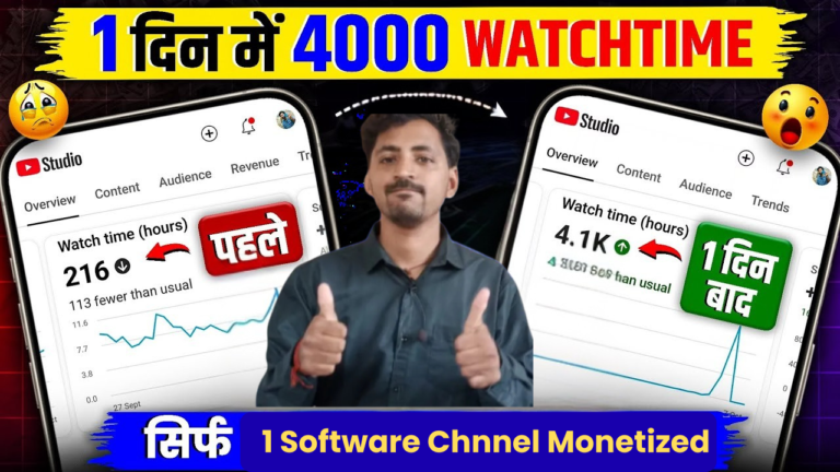 Monetization Course 7 day मे अपने चैनल का 4000 watchtime कैसे copmlete करे